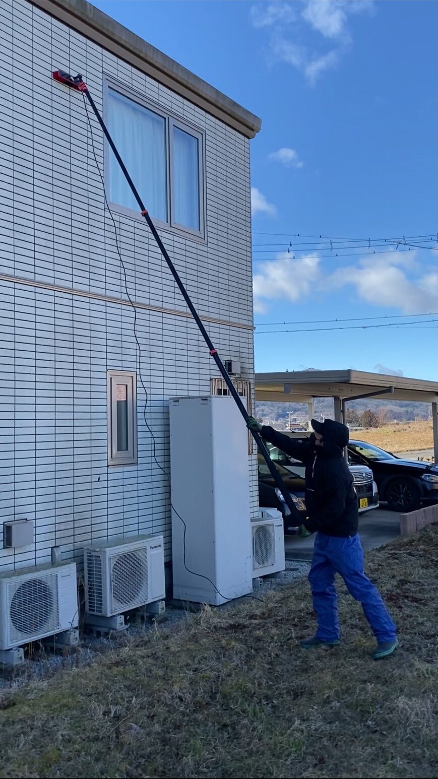 セキスイハイム外壁洗浄の様子
