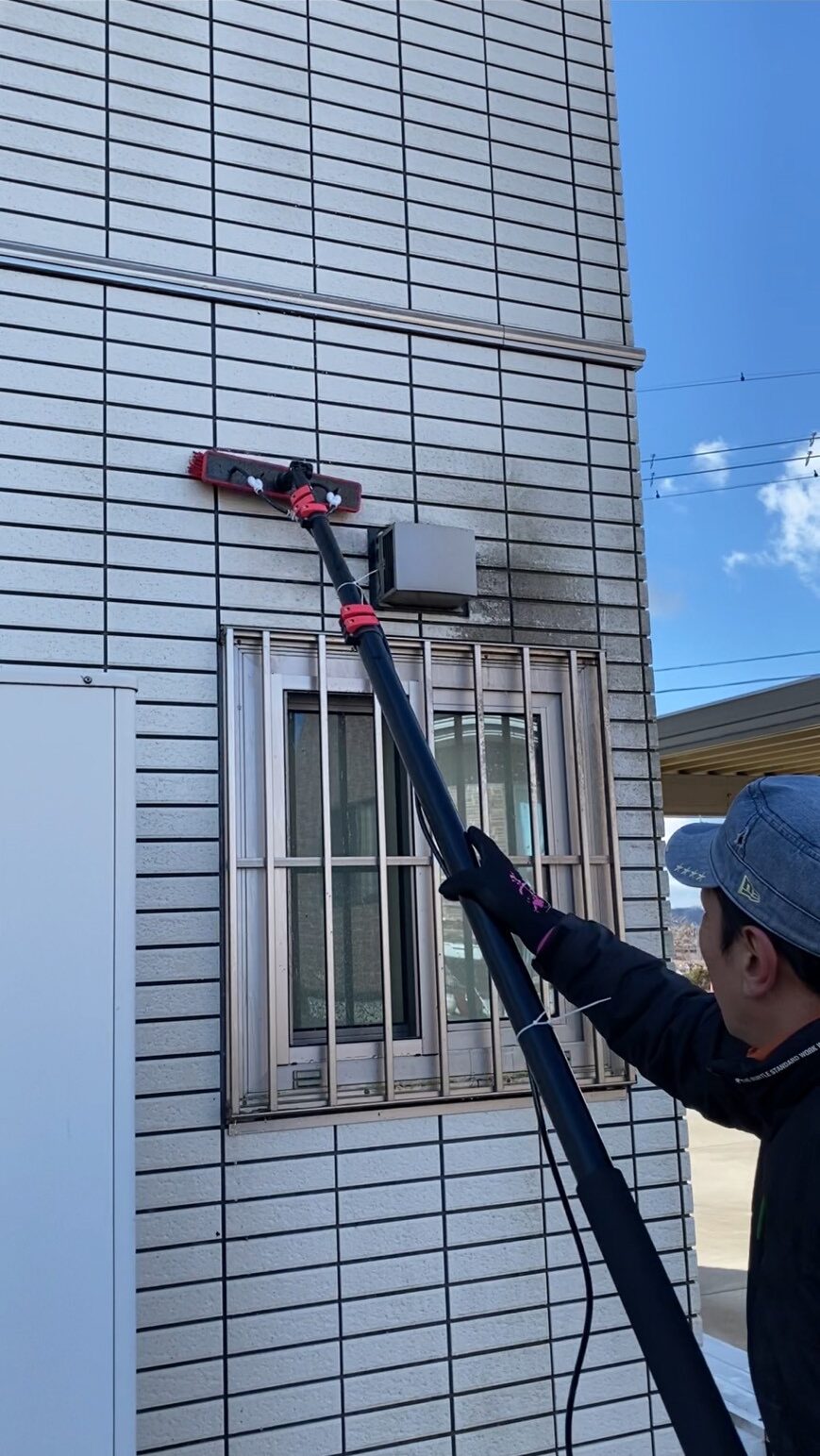 セキスイハイム外壁洗浄（近影）の様子